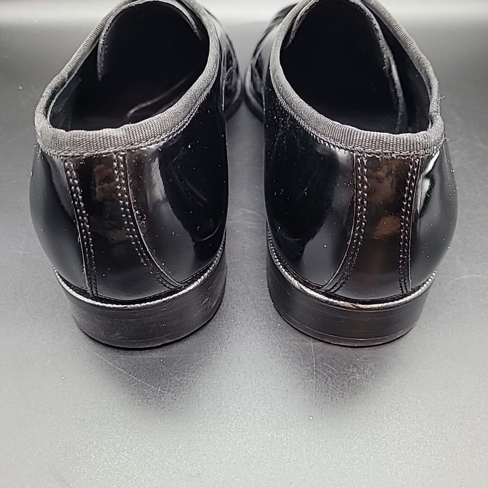 Pronto Uomo Black Patent Mens 9 Dress Shoes All Leather Formal Tuxedo - Picture 6 of 16